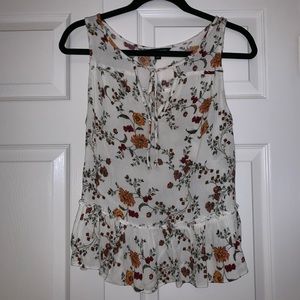 Never worn white floral tank top